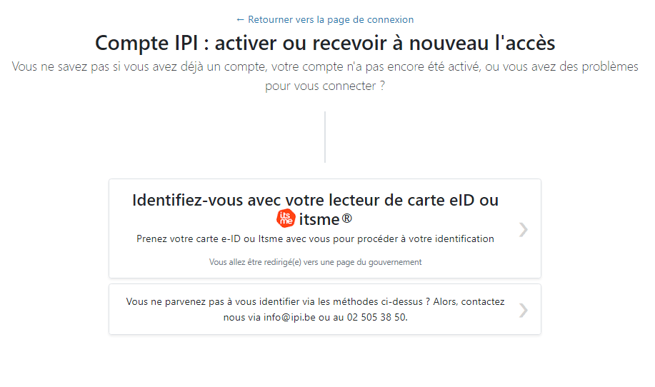 Activer compte - itsme ou e-ID